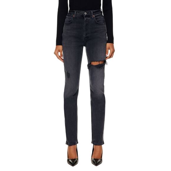 Citizens of Humanity Jeans Women's Size 32 Black Jolene High Rise Straight - Picture 1 of 7